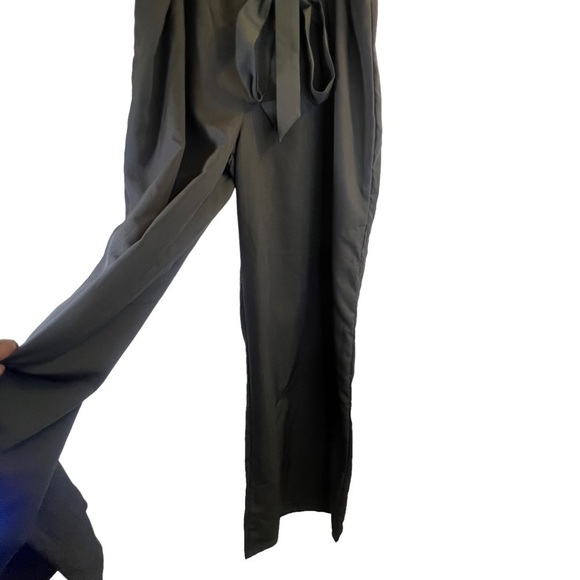 Fashion Nova Women's Pants 2X Black Wide Legs Waist Tie - Picture 6 of 11